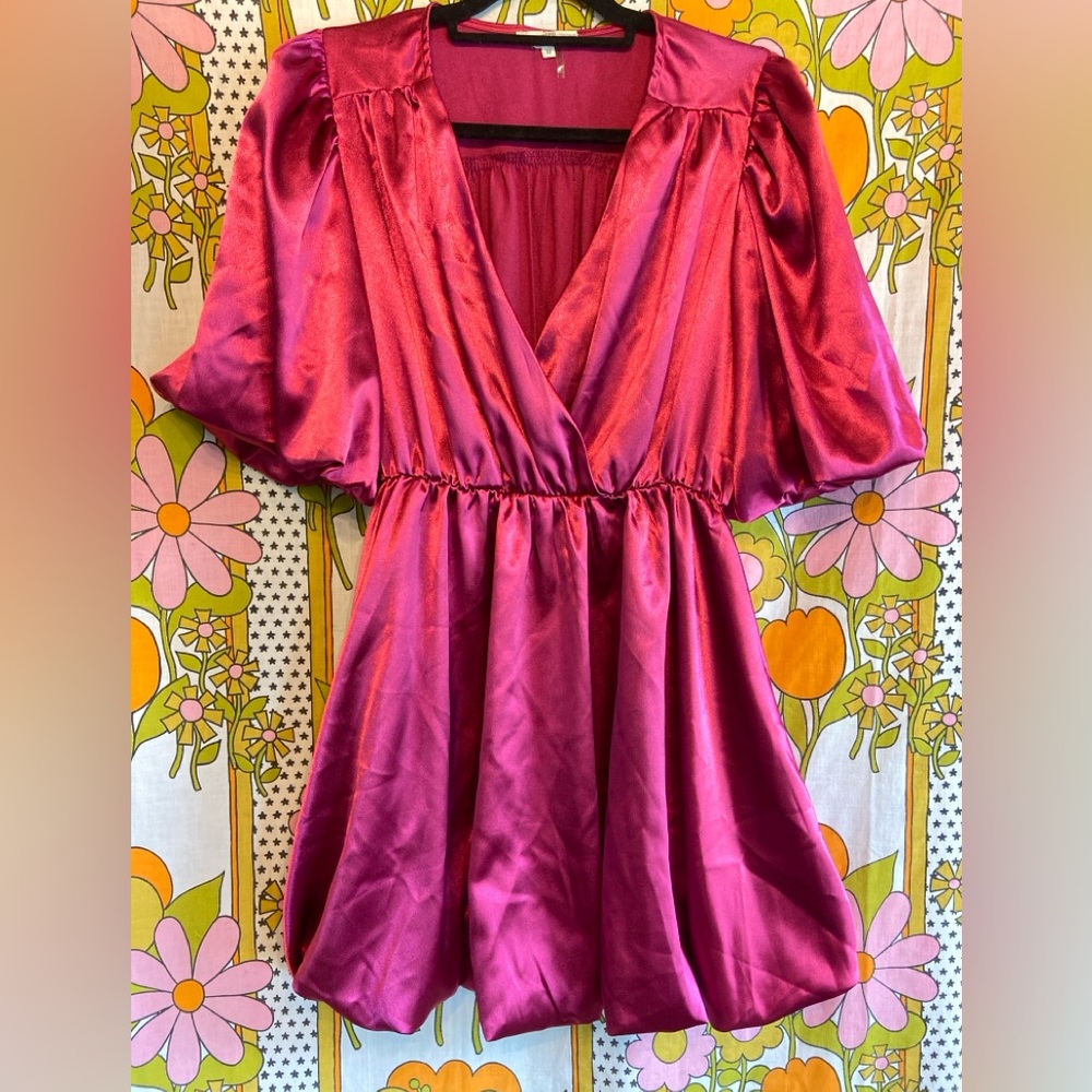 Entro Metallic Pink Bubble Dress